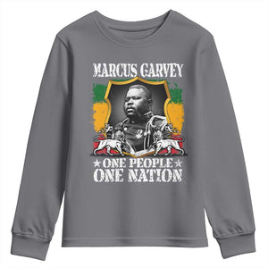 Marcus Garvey Youth Sweatshirt One People One Nation Jamaica Legends Rasta TS09 Charcoal Print Your Wear