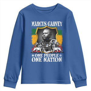 Marcus Garvey Youth Sweatshirt One People One Nation Jamaica Legends Rasta TS09 Royal Blue Print Your Wear