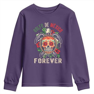 Golfo De Mexico Forever Youth Sweatshirt Sea Turtle Mexican Sugar Skull TS09 Purple Print Your Wear