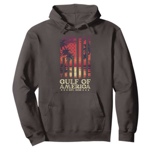 Gulf Of USA Est 2025 Hoodie Sunset American Flag Gulf Mexico TS09 Dark Chocolate Print Your Wear