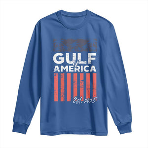 Gulf Of USA Long Sleeve Shirt Est 2025 American Flag Gulf Mexico TS09 Royal Blue Print Your Wear