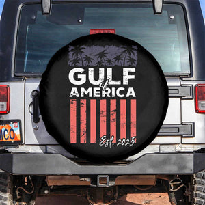 Gulf Of USA Spare Tire Cover Est 2025 American Flag Gulf Mexico TS09 No hole Black Print Your Wear