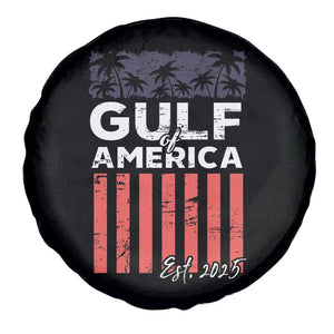 Gulf Of USA Spare Tire Cover Est 2025 American Flag Gulf Mexico TS09 Print Your Wear
