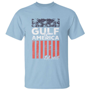 Gulf Of USA T Shirt Est 2025 American Flag Gulf Mexico TS09 Light Blue Print Your Wear
