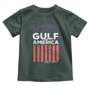 Gulf Of USA Toddler T Shirt Est 2025 American Flag Gulf Mexico TS09 Dark Forest Green Print Your Wear