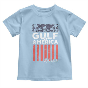 Gulf Of USA Toddler T Shirt Est 2025 American Flag Gulf Mexico TS09 Light Blue Print Your Wear