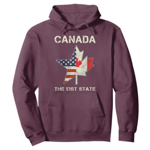 Canada The 51st State Hoodie Maple Canadian American Flag TS09 Maroon Print Your Wear