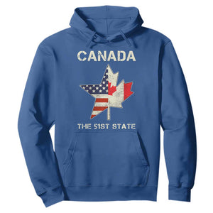Canada The 51st State Hoodie Maple Canadian American Flag TS09 Royal Blue Print Your Wear
