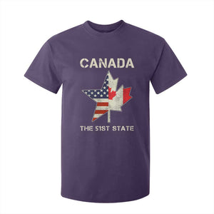 Canada The 51st State T Shirt For Kid Maple Canadian American Flag TS09 Purple Print Your Wear