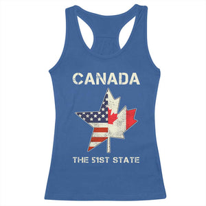 Canada The 51st State Racerback Tank Top Maple Canadian American Flag TS09 Royal Blue Print Your Wear