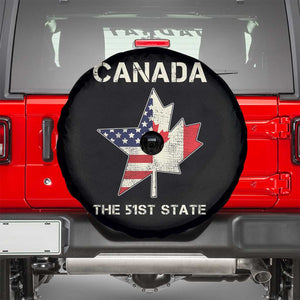 Canada The 51st State Spare Tire Cover Maple Canadian American Flag TS09 Black Print Your Wear