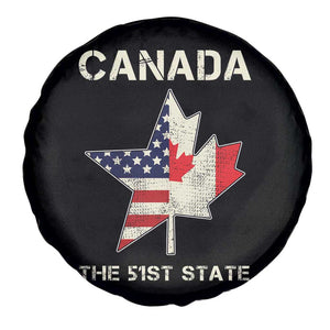 Canada The 51st State Spare Tire Cover Maple Canadian American Flag TS09 Print Your Wear