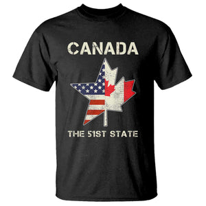 Canada The 51st State T Shirt Maple Canadian American Flag TS09 Black Print Your Wear