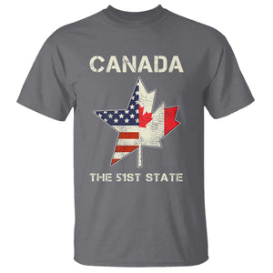 Canada The 51st State T Shirt Maple Canadian American Flag TS09 Charcoal Print Your Wear