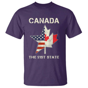 Canada The 51st State T Shirt Maple Canadian American Flag TS09 Purple Print Your Wear