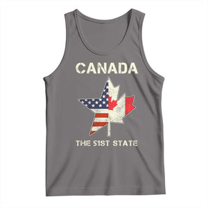 Canada The 51st State Tank Top Maple Canadian American Flag TS09 Deep Heather Print Your Wear