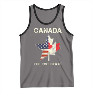 Canada The 51st State Tank Top Maple Canadian American Flag TS09 Deep Heather Black Print Your Wear