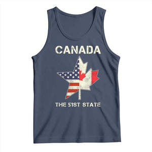 Canada The 51st State Tank Top Maple Canadian American Flag TS09 Navy Print Your Wear