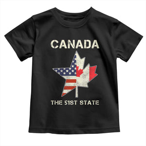 Canada The 51st State Toddler T Shirt Maple Canadian American Flag TS09 Black Print Your Wear