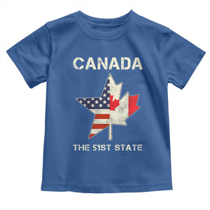 Canada The 51st State Toddler T Shirt Maple Canadian American Flag TS09 Royal Blue Print Your Wear
