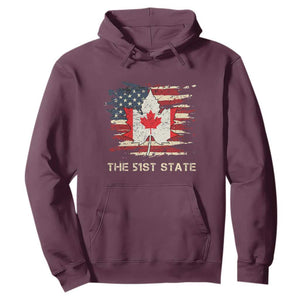 Canada The 51st State Hoodie Canadian Maple American Flag TS09 Maroon Print Your Wear