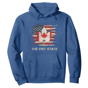 Canada The 51st State Hoodie Canadian Maple American Flag TS09 Royal Blue Print Your Wear