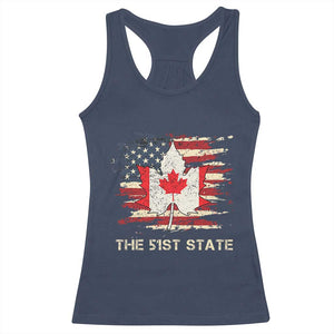 Canada The 51st State Racerback Tank Top Canadian Maple American Flag TS09 Navy Print Your Wear