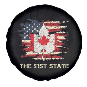 Canada The 51st State Spare Tire Cover Canadian Maple American Flag TS09 Print Your Wear