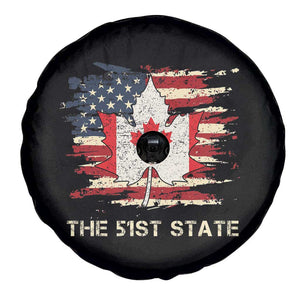 Canada The 51st State Spare Tire Cover Canadian Maple American Flag TS09 Print Your Wear