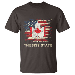 Canada The 51st State T Shirt Canadian Maple American Flag TS09 Dark Chocolate Print Your Wear