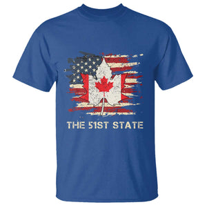 Canada The 51st State T Shirt Canadian Maple American Flag TS09 Royal Blue Print Your Wear