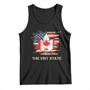 Canada The 51st State Tank Top Canadian Maple American Flag TS09 Black Print Your Wear