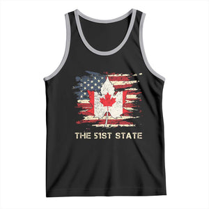 Canada The 51st State Tank Top Canadian Maple American Flag TS09 Black Athletic Heather Print Your Wear