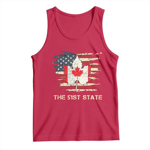 Canada The 51st State Tank Top Canadian Maple American Flag TS09 Red Print Your Wear