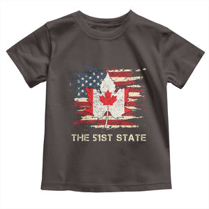 Canada The 51st State Toddler T Shirt Canadian Maple American Flag TS09 Dark Chocolate Print Your Wear