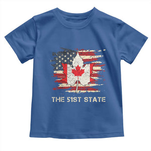 Canada The 51st State Toddler T Shirt Canadian Maple American Flag TS09 Royal Blue Print Your Wear
