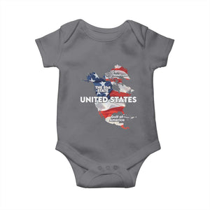 Funny Trump Map Of USA Baby Onesie Canada Greenland Gulf Of Mexico TS09 Charcoal Print Your Wear