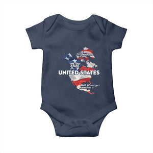 Funny Trump Map Of USA Baby Onesie Canada Greenland Gulf Of Mexico TS09 Navy Print Your Wear