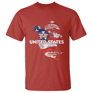 Funny Trump Map Of USA T Shirt Canada Greenland Gulf Of Mexico TS09 Red Print Your Wear