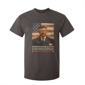 Theodore Roosevelt T Shirt For Kid Patriotism Means To Stand By The Country It Does Not Mean To Stand By The President TS09 Dark Chocolate Print Your Wear
