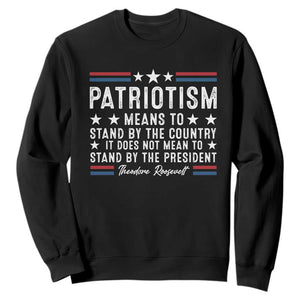 Patriotism Does Not Mean To Stand By The President Sweatshirt Theodore Roosevelt Teddy TS09 Black Print Your Wear