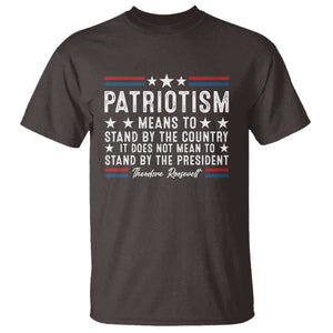 Patriotism Does Not Mean To Stand By The President T Shirt Theodore Roosevelt Teddy TS09 Dark Chocolate Print Your Wear