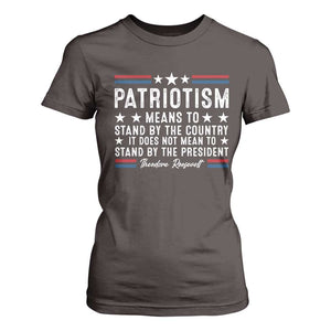 Patriotism Does Not Mean To Stand By The President T Shirt For Women Theodore Roosevelt Teddy TS09 Dark Chocolate Print Your Wear