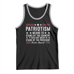 Patriotism Does Not Mean To Stand By The President Tank Top Theodore Roosevelt Teddy TS09 Black Athletic Heather Print Your Wear