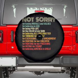 Trump Supporter Spare Tire Cover Not Sorry For Voting For Trump Believing America Is Great TS09 Black Print Your Wear