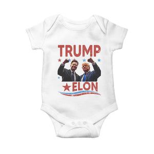 Cool Trump And Elon 2025 Baby Onesie TS09 White Print Your Wear