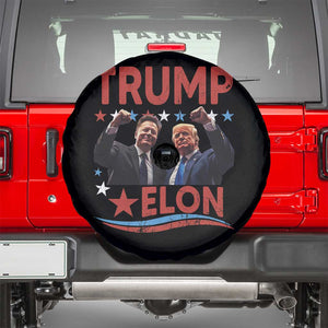 Cool Trump And Elon 2025 Spare Tire Cover TS09 Black Print Your Wear
