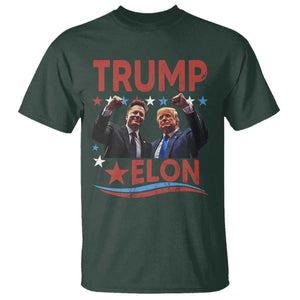 Cool Trump And Elon 2025 T Shirt TS09 Dark Forest Green Print Your Wear