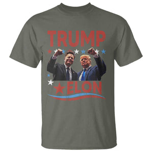 Cool Trump And Elon 2025 T Shirt TS09 Military Green Print Your Wear