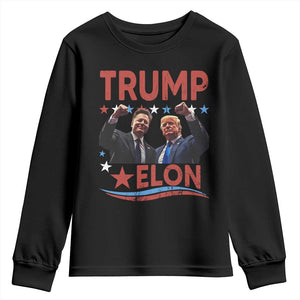 Cool Trump And Elon 2025 Youth Sweatshirt TS09 Black Print Your Wear